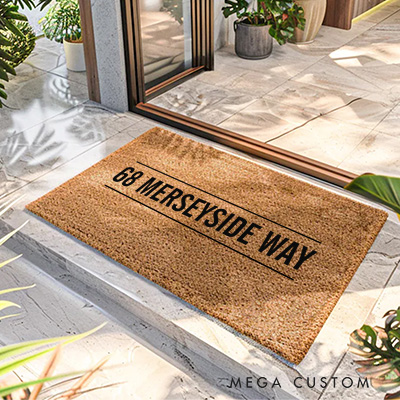 Personalized Modern Address Doormat Custom Front Doormat First Home Couples Gift Housewarming Gifts Welcome Mat for Home Closing Gift