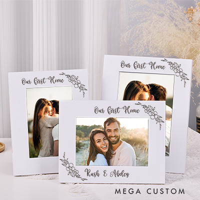 Personalized Photo Frame Our First Home Photo Frame Custom Wedding Photo Frame Gift for Newlyweds Engraved Picture Frame Housewarming Gift