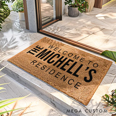 Personalized Doormat Custom Door Mat With Family Name New Home Gift Housewarming Gift a Stylish Entrance First Home Gifts Christmas Gift for Family