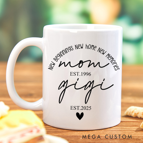 Personalized Grandma Mug New Grandma Mug New Home New Beginning New Memories Mug First Time Nana Gifts Christmas Gift Housewarming Gift New Home Gift