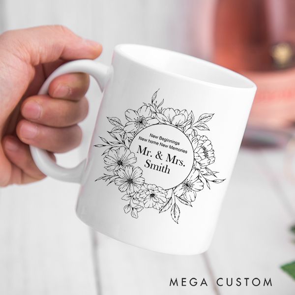 Personalized Mug Custom 11oz Coffee Mug 15oz Coffee Cup Wedding Gift Housewarming Gift New Home Gift for Couple Moving Away Gift  Christmas Gift