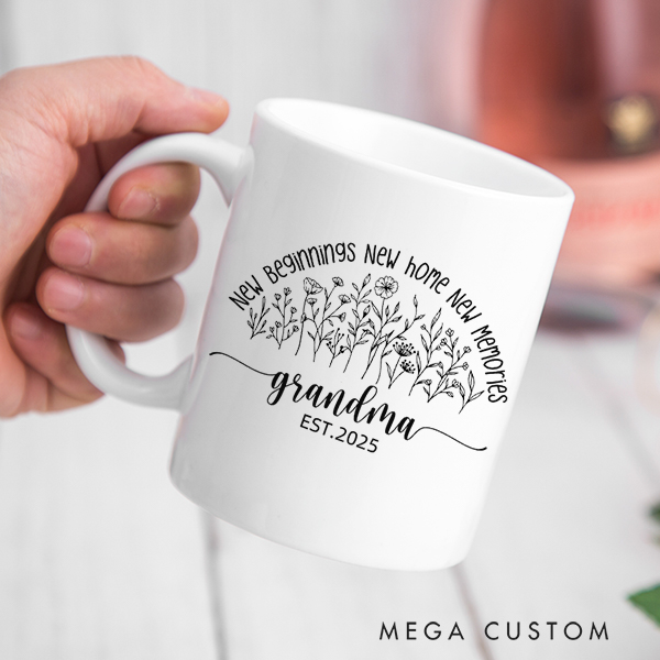 Personalized Grandma Mug New Beginning New Home New Memories Mug Gift for Grandma Mother's Day Gift Christmas Gift Housewarming Gift New Home Gift