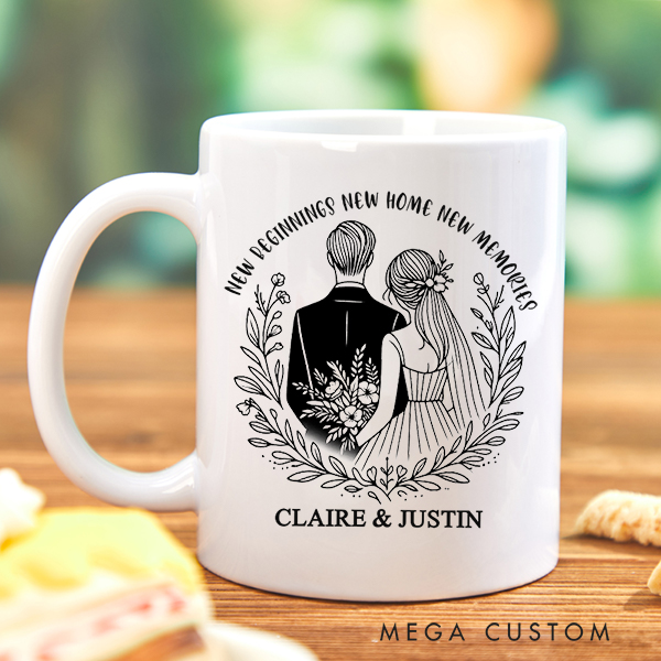 Personalized Mug Custom Coffee Mug With Name New Home New Beginning New Memories Wedding Gift Housewarming Gift New Home Gift for Couple