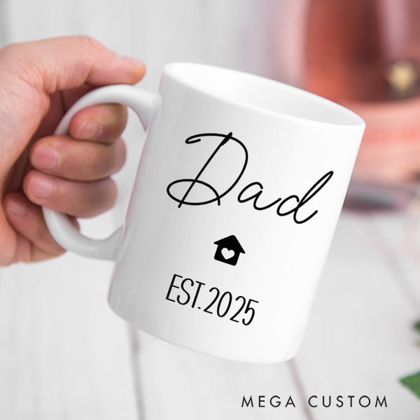 Personalized Mug for Dad Family Gift Custom 15oz Coffee Mug Housewarming Gift Coffee Cup Gift for Dad Christmas Gift New Home Gift Dad Gift Moving Gift