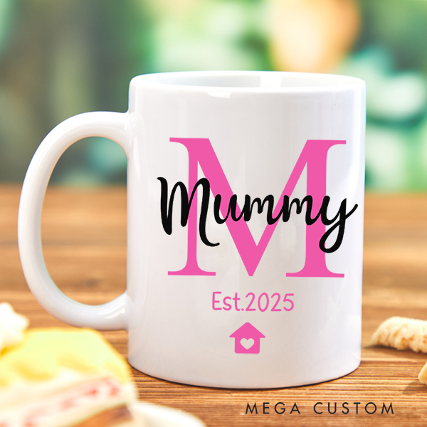 Personalized Initials Mug for Mom Family Gift Custom 15oz Coffee Mug Housewarming Gift Coffee Cup Gift for Mom Christmas Gift New Home Gift Mom Gift