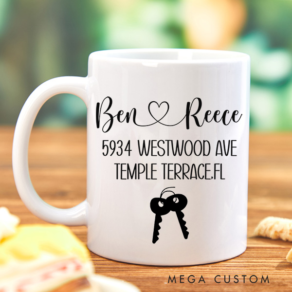 Personalized Mug Custom 11oz Coffee Mug Housewarming Gift New Homeowner Gift Moving Away Gift First Home for Couple New Home Gift Xmas Gift
