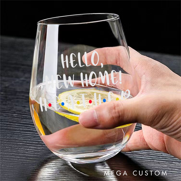 Personalized Wine Glass Engraved 16oz Wine Glass Gift for Mom  Wedding Housewarming Gift New Homeowner Gifts for Her  New Home Gift First Home Gift