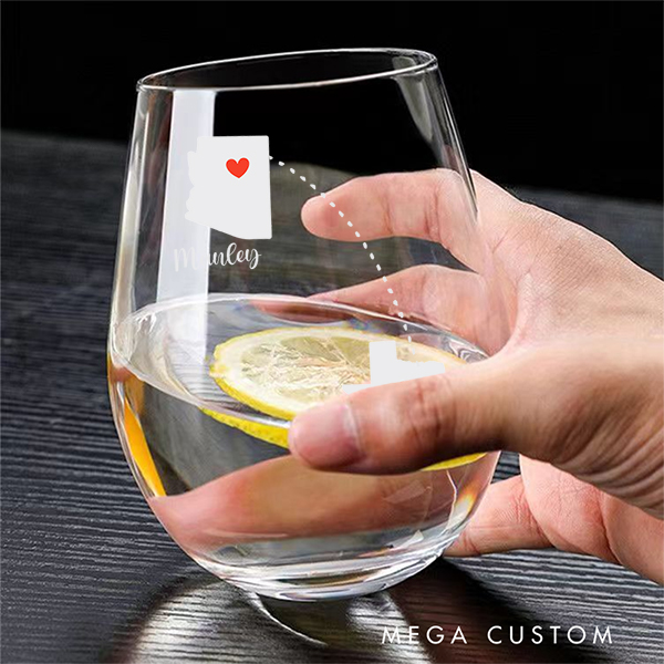 Personalized Wine Glass Best Friend Wine Glass Long Distance Friendship Gift Friend Moving Housewarming Gift Going Away Gift Daughter Moving Gift