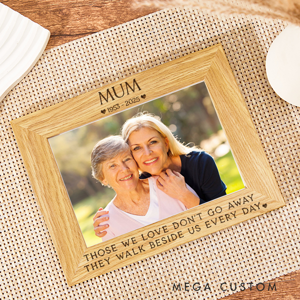 Personalized Mum Memorial Photo Frame Loss of Loved One Memorial Keepsake Gift Engraved Custom Photo Frame