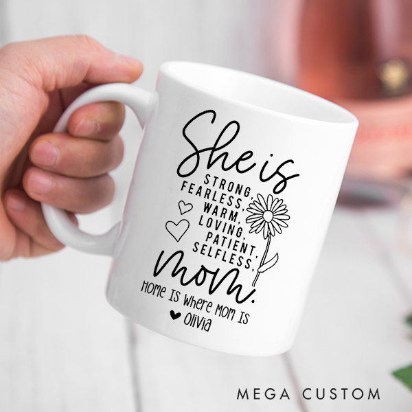 Personalized Mug for Mom Home Is Where Mom Is Coffee Mug Christmas Gift Moving Away Mother Daughter Housewarming Gift Mothers Day Gifts