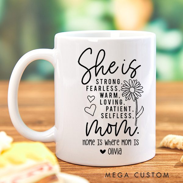 Personalized Mug for Mom Home Is Where Mom Is Coffee Mug Christmas Gift Moving Away Mother Daughter Housewarming Gift Mothers Day Gifts