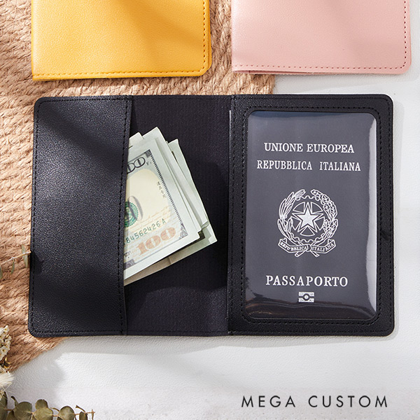Personalized Away We Go Engraved Leather Passport Holder and Luggage Tag Set Gift for Traveling Lovers Cute Travelers Gift