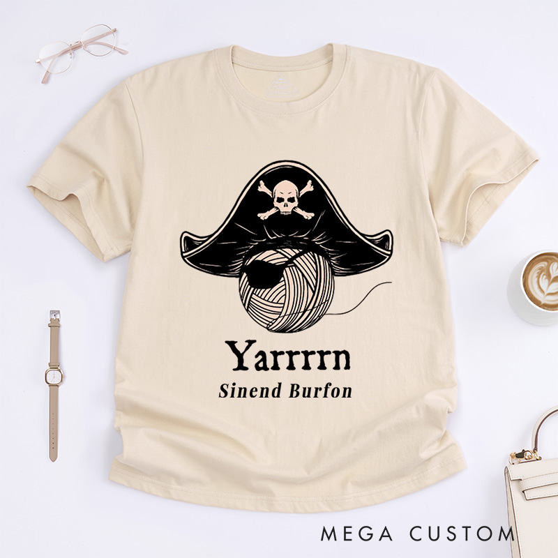 Personalized Yarn Knitting Classic T-Shirts Knit Shirts Crafty Shirts Knitter T-Shirt Custom Tee