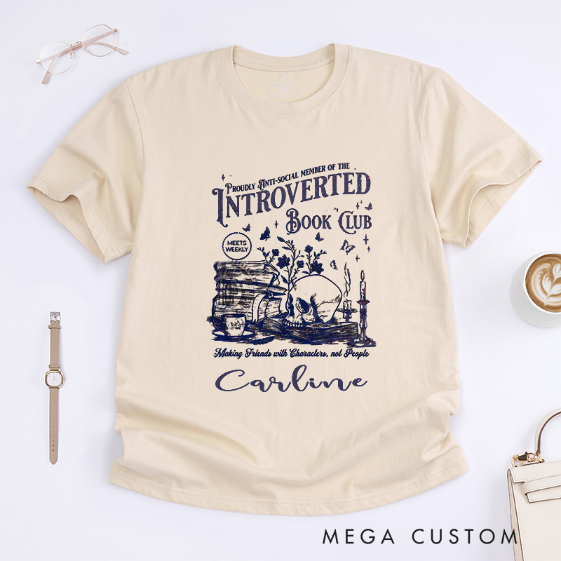 Personalized Introverted Book Club T-Shirts Romance Reader Gift for Bookworms Reading Tee Gift for Bookworm Bibliophiles