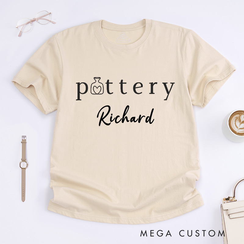 Personalized Pottery Lover T-Shirts Ceramics Artist Gift Birthday Gift with Name Monogrammed