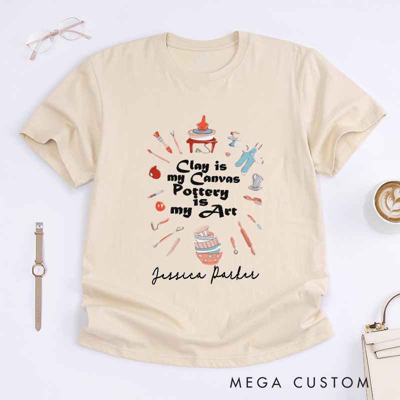 Personalized Pottery Art Classic T-Shirts Pottery Lover Funny Clay Cute T-Shirt Ceramic Maker Gift