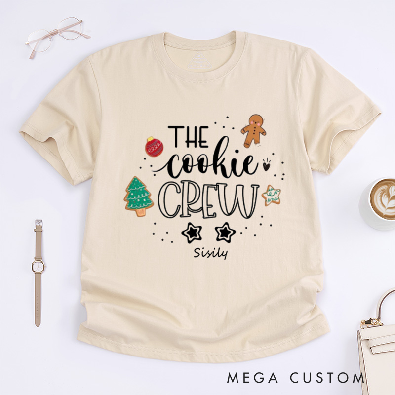 Personalized The Cookie Crew Classic T-Shirts Christmas Shirt Cookie Lover Cookie Shirts Christmas Baking Shirt Cookie Baking Crew Matching Family Shirts