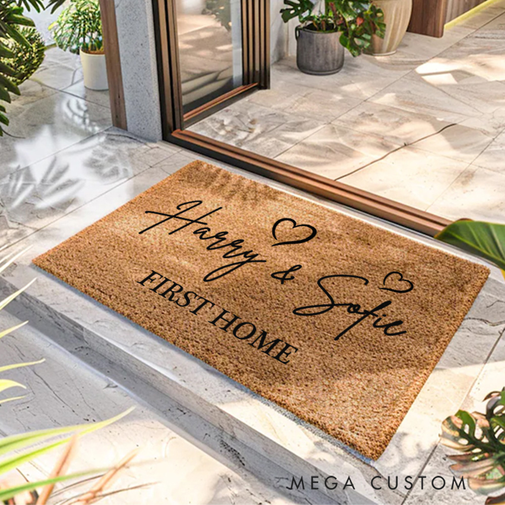 Personalized Doormat Custom Door Mat With Name New Home Gift Housewarming Wedding Gift for Couples First Home Gift Christmas Gift for Women