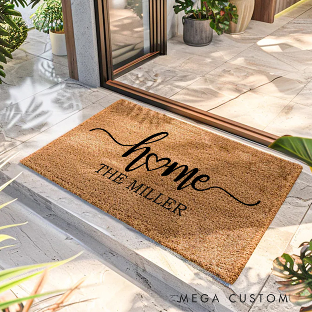 Personalized Home Doormat Custom Family Doormat Housewarming Gift Closing Gifts First Home Gifts Christmas Gift New Home Gift