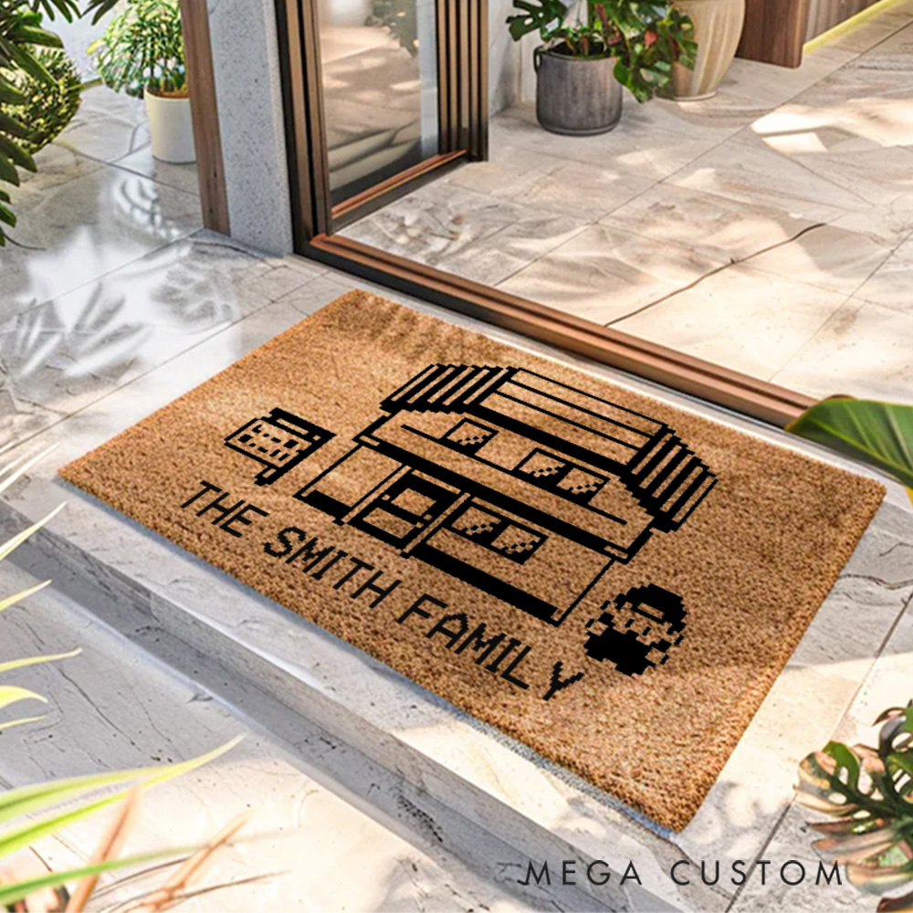Personalized Home Doormat Pixel Art Personalized Doormat A Unique Housewarming Gift For A Fun And Welcoming Home New Home Gift