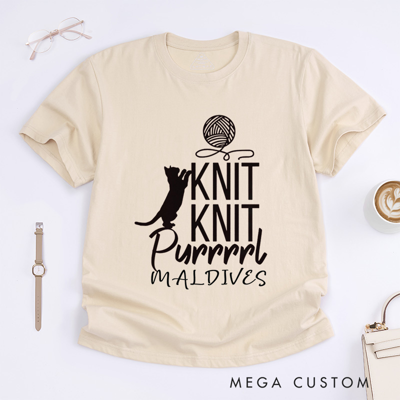 Personalized Cat Lover Classic T-Shirts Funny Crocheting Shirt