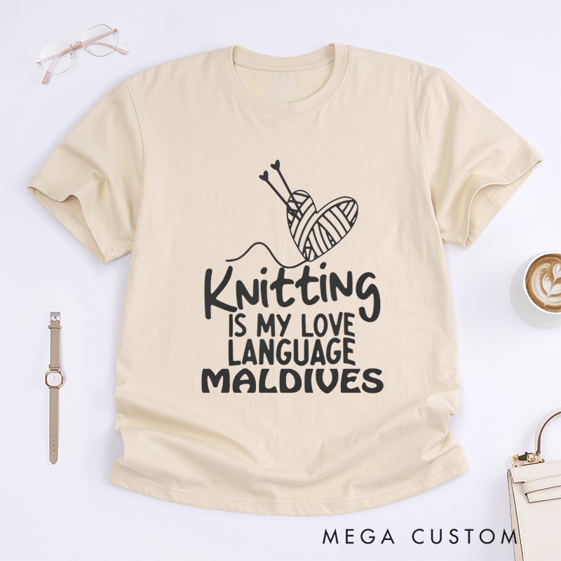 Personalized Knitting Is My Love Language Classic T-Shirts Knitter Shirt Cute Knitting Shirt Love To Knit Knitting Lover Shirt Knitting Gift