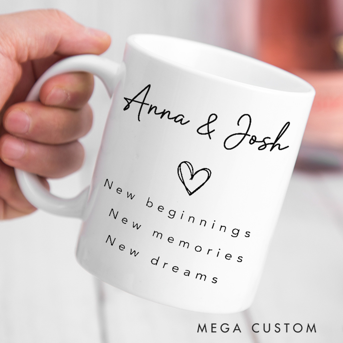 Personalized 15oz Mugs Custom Wedding Mugs Gift New Bride and Groom Husband and Wife Coffee Cup Housewarming Gift NewlyWed Gift for Couple New Home Gift