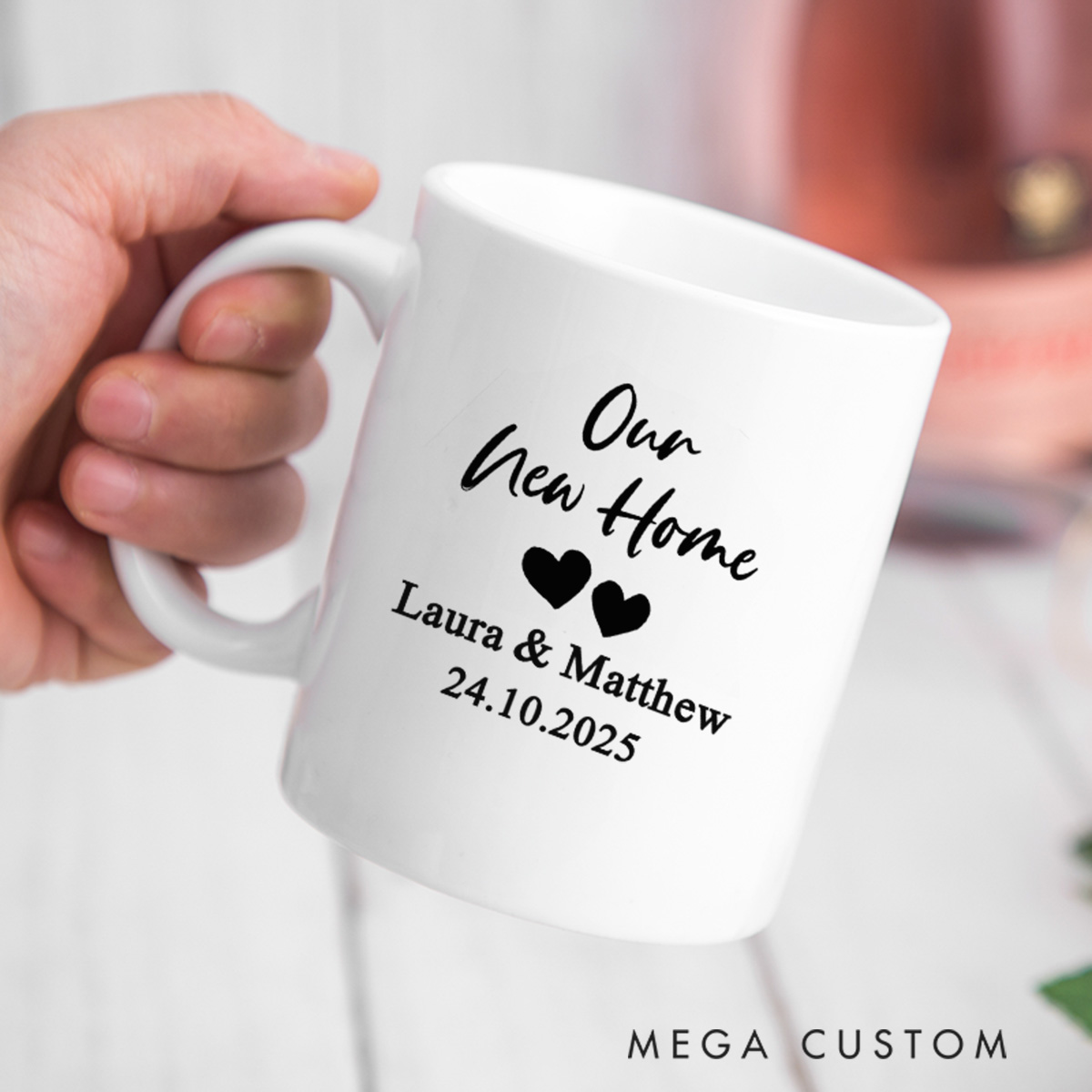 Personalized Mugs Custom Wedding Mugs Gift New Bride and Groom Husband and Wife Coffee Cup Housewarming Gift New Home Gift Newly Wed Gift for Couple
