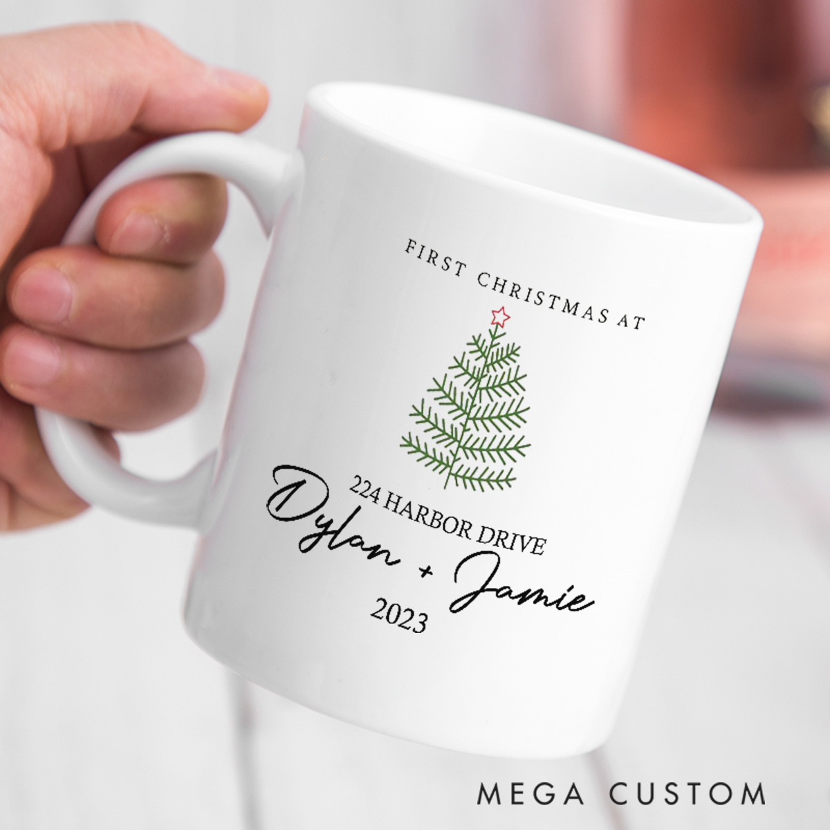 Personalized First Christmas At Mug Custom Holiday Coffee Mug Christmas Gift Christmas Stocking Stuffer Christmas Decor and Tree Mug Housewarming Gift