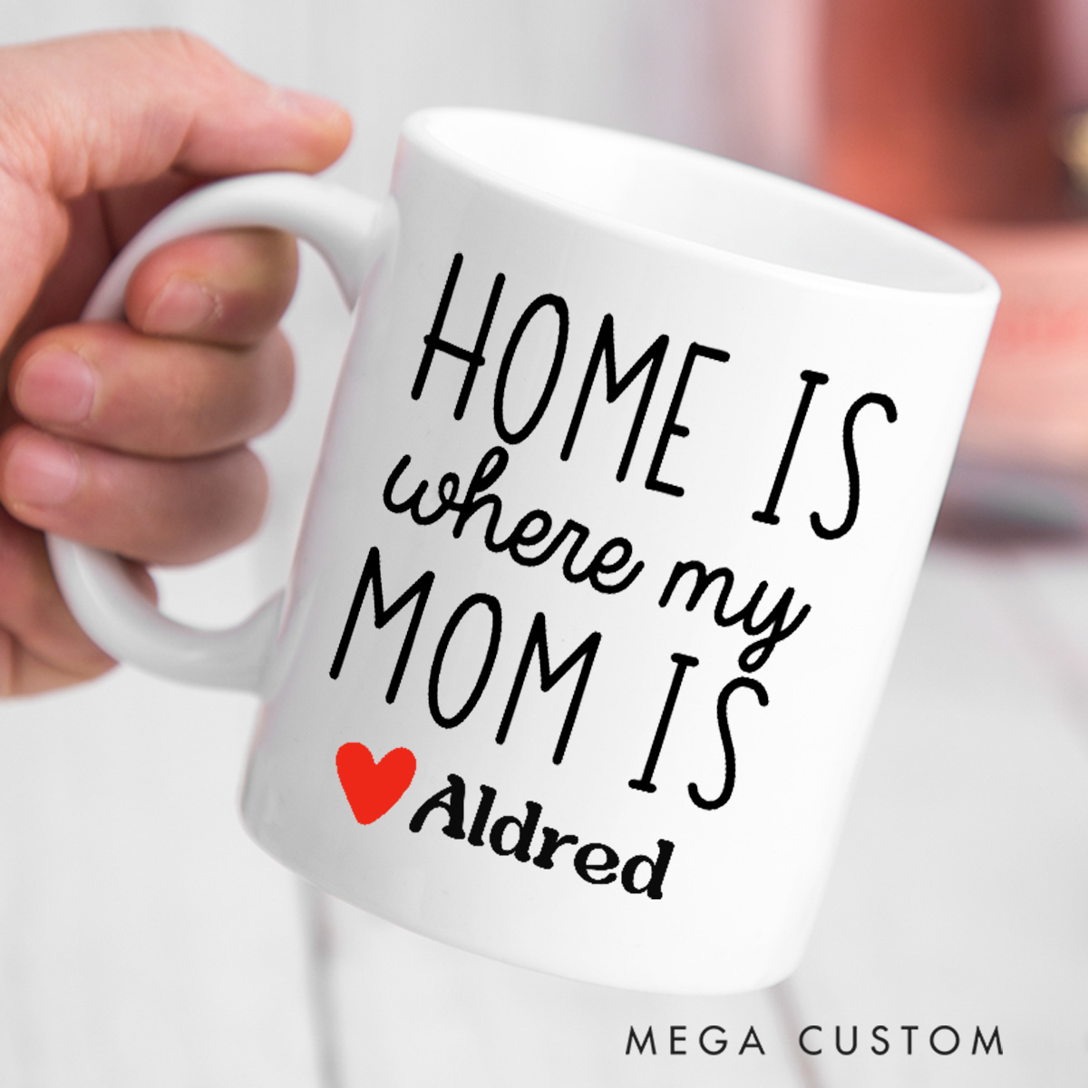 Personalized Mug for Mom Home Is Where Mom Is Coffee Mug Moving Away Mother Daughter Housewarming Gift Mothers Day Gifts  Christmas Gift 