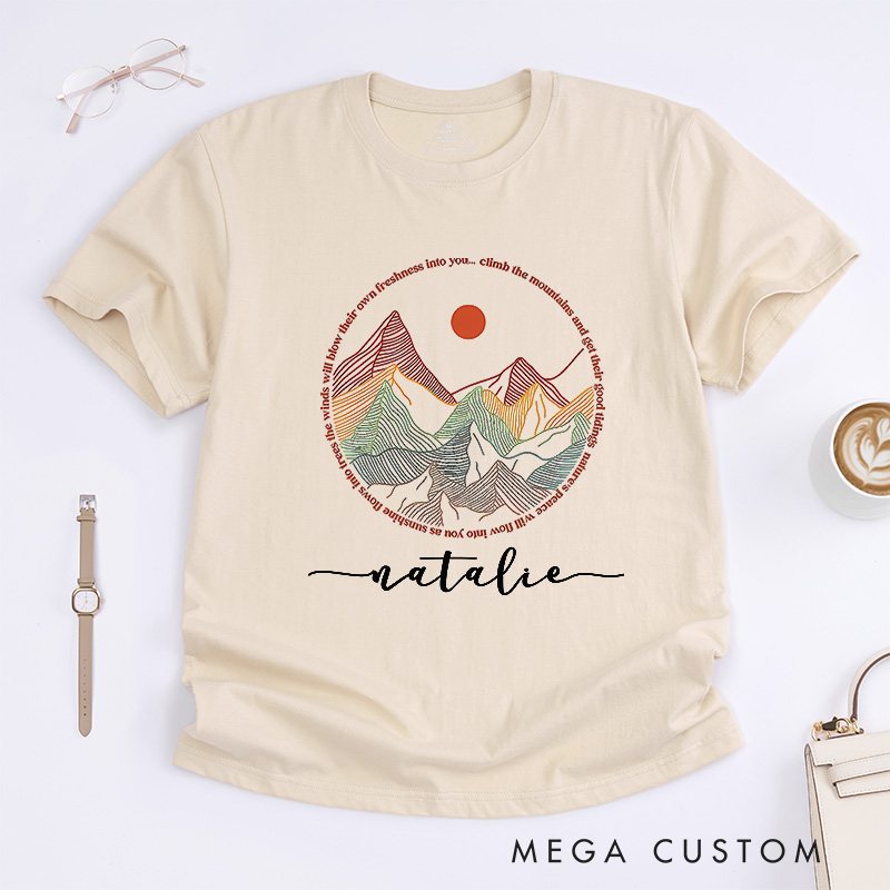 Personalized Mountains Outdoor Classic T-Shirts Hiking Shirt Adventure T-Shirt Vacation Shirt Wanderlust Explore More Tee Travel Shirt Forest Shirt