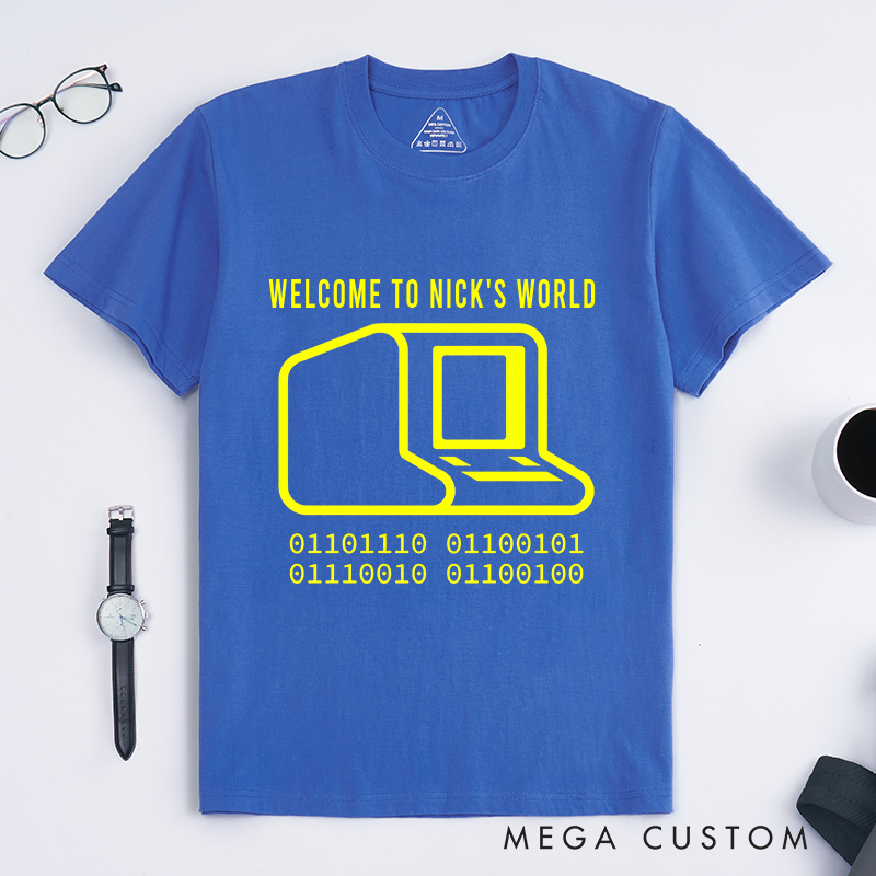 Personalized Binary Nostalgia T-Shirt Programming Computer Shirts Software Developer Shirt Gift for Geek Nerd Technology Lover
