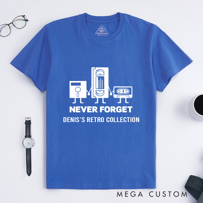 Personalized Never Forget T-Shirt Retro Technology Programmer Shirt Gift for Geek Nerd
