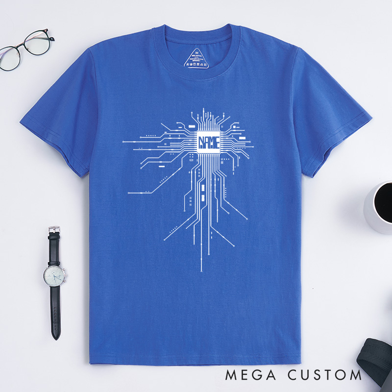 Personalized Nerd Tshirt for Gamer T-Shirt CPU Geek Shirt Funny Gift for Technology Programmer Enthusiasts