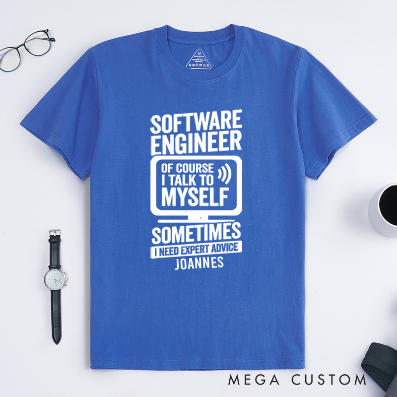 Personalized Software Engineer's Inner Dialogue T-Shirt Technology Computer Lover Shirt Gift for Programmer Enthusiasts 