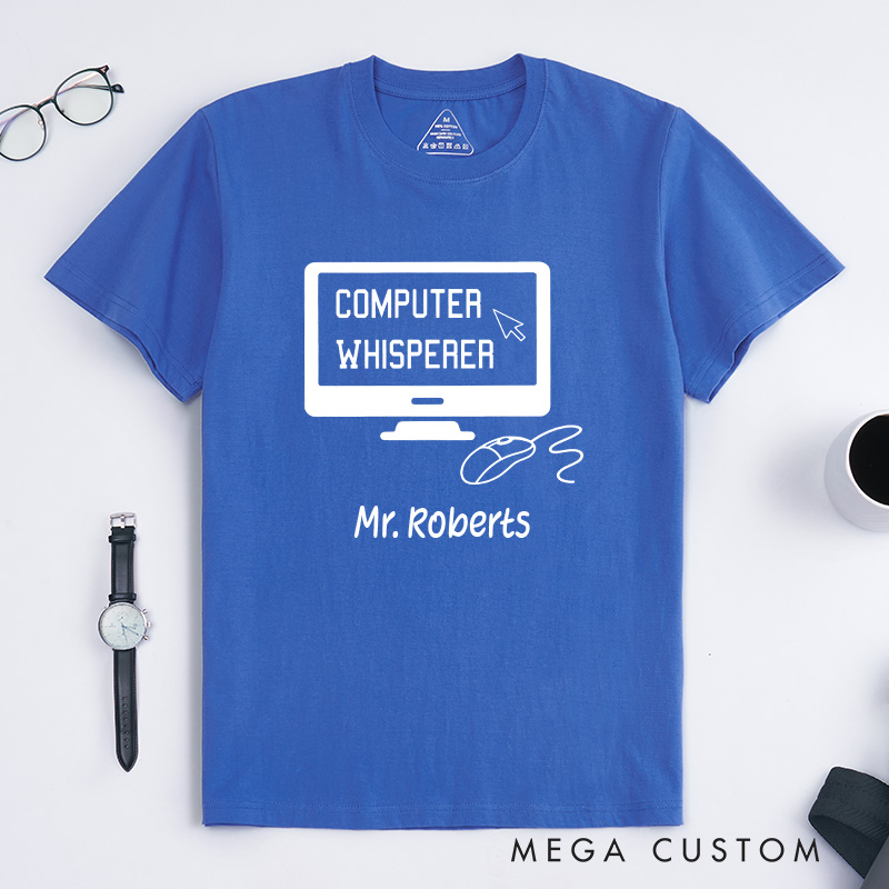 Personalized Computer Whisperer T-Shirt Programmer IT Computer Tech Lovers Shirt Gift for Geek Nerd