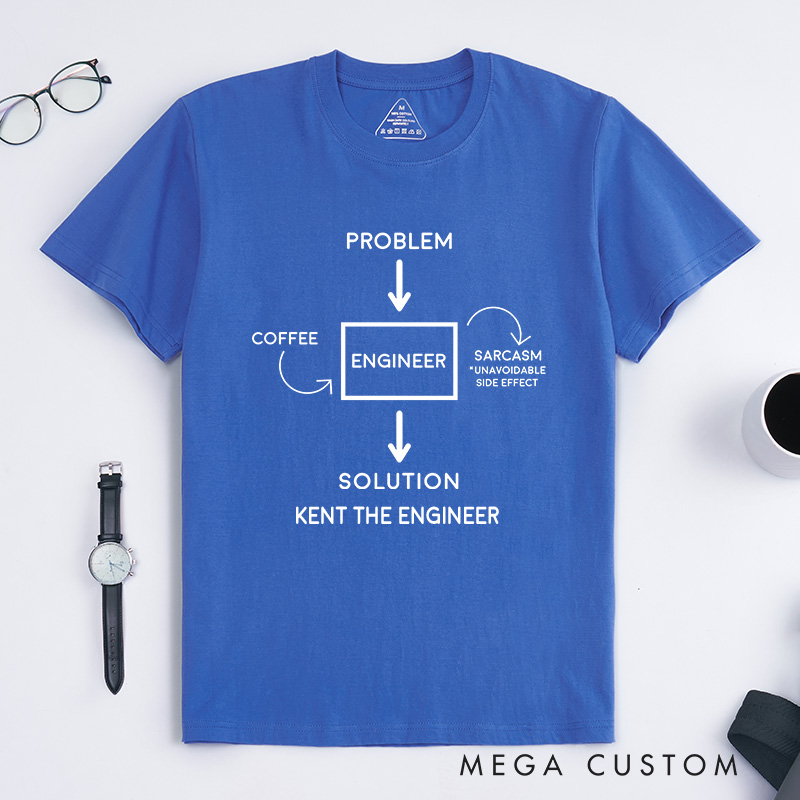 Personalized Engineer Problem Sarcasm Solution T-Shirt IT Programmer Shirt Gift for Nerd Geek Coder