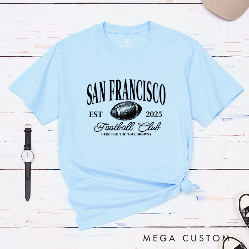 Personalized American Football T-Shirts with Custom City Name and Years