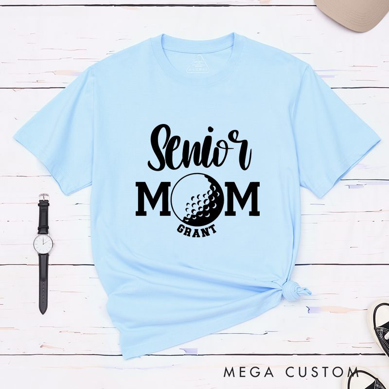 Personalized Golf Mom T-Shirt Custom Name Gift for Mothers Women Golfers