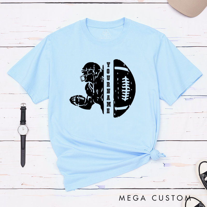 Personalized American Football T-Shirts Featuring Custom Name for Fans
