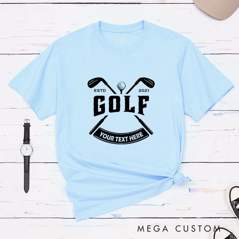 Personalized Golf T-Shirt with Custom Year and Text Unique Gift for Golf Lovers Customizable Golf Shirt for Men and Women