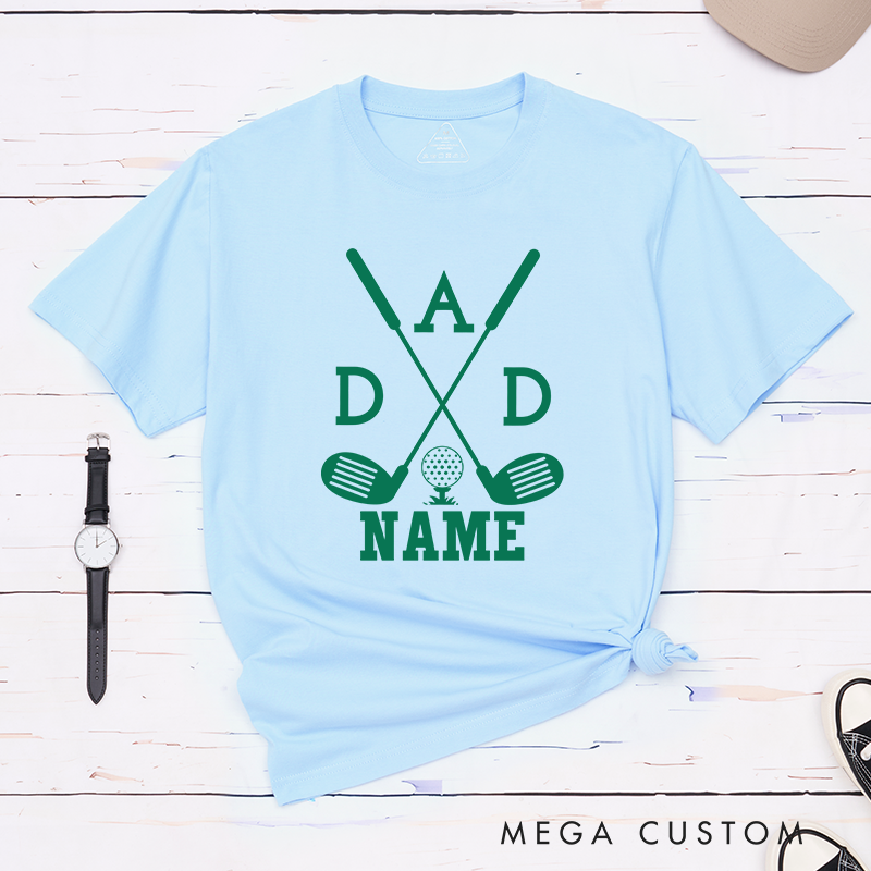 Personalized Dad Golf T-Shirt with Custom Name, Unique Gift for Golf Lovers, Custom Golf Shirt for Fathers