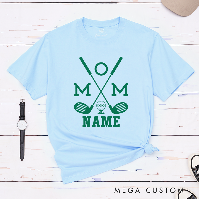 Personalized Mom Golf T-Shirt with Custom Name Unique Gift for Golf Moms Custom Golf Shirt for Women