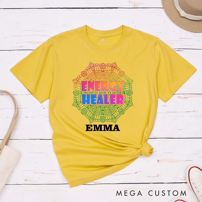 Personalized Yoga Mandala Shirt Yoga Energy T-Shirt Namaste T-Shirt Yoga Gift T-Shirt Yoga Lover T-Shirt