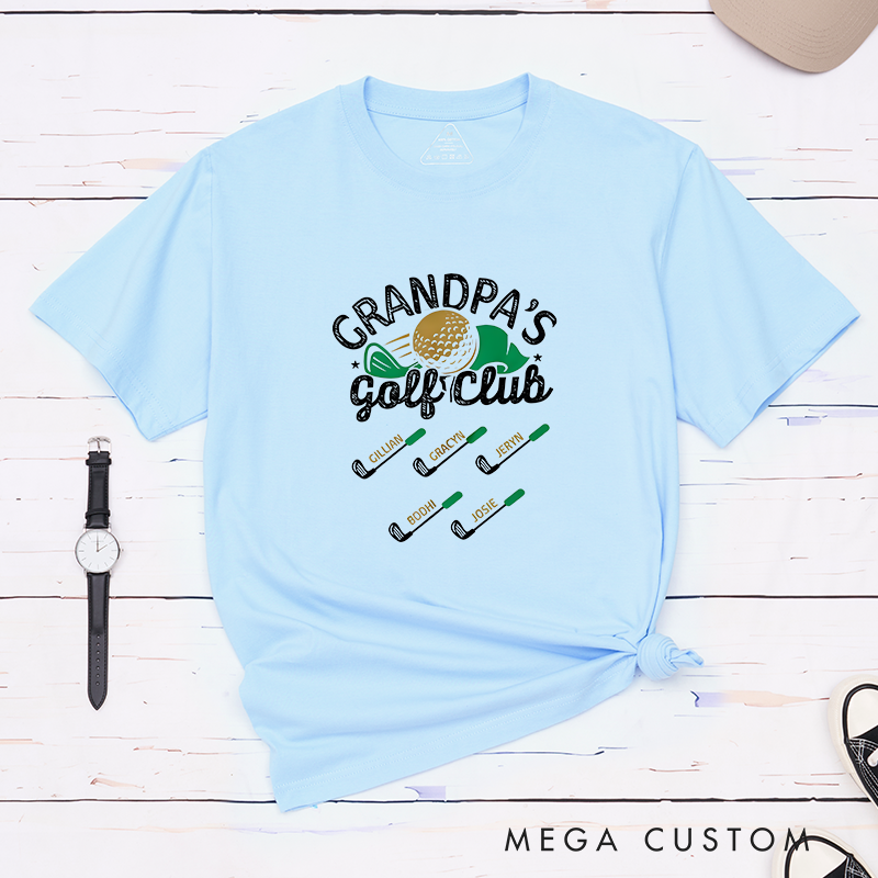 Personalized Golf Club T-Shirt Add Your Kids’ Names Perfect Gift for Golf Enthusiast Parents