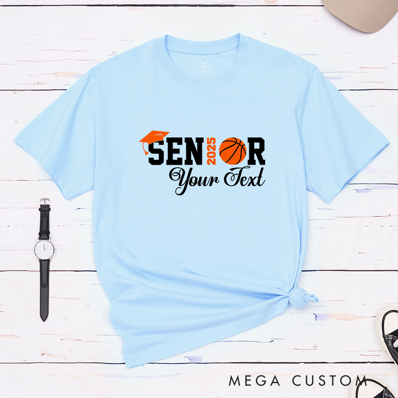 Personalized Basketball T-shirt for Senior 2025 – Celebrate Graduation with Custom Text and Style