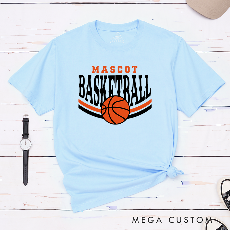 Personalized Basketball T-Shirt with Custom Name and Bold Ball Graphic