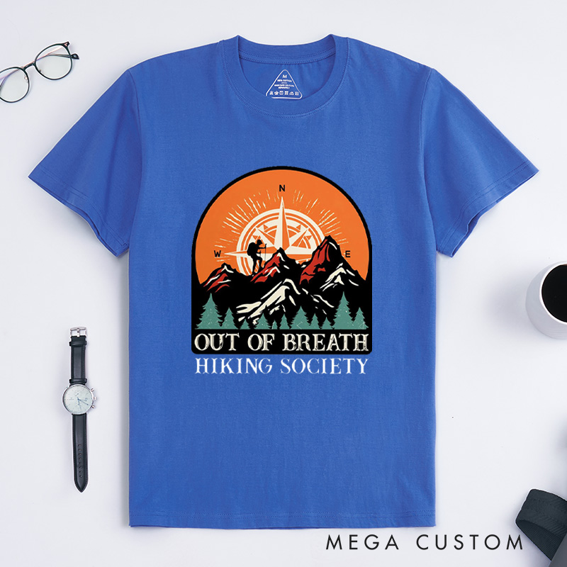 Personalized Out Of Breath Hiking T-Shirt Camping Hiking Adventure T-Shirt for Nature Traveling Lover Gift