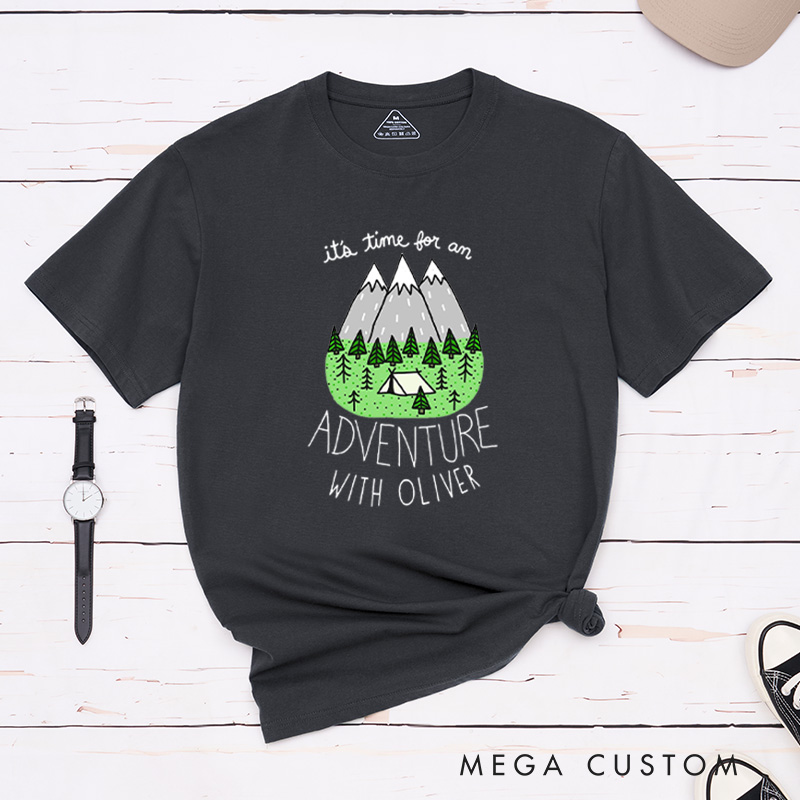 Personalized Mountain T-Shirt Camping Adventure T-Shirt for Nature Travelers Outdoors Lover Gift