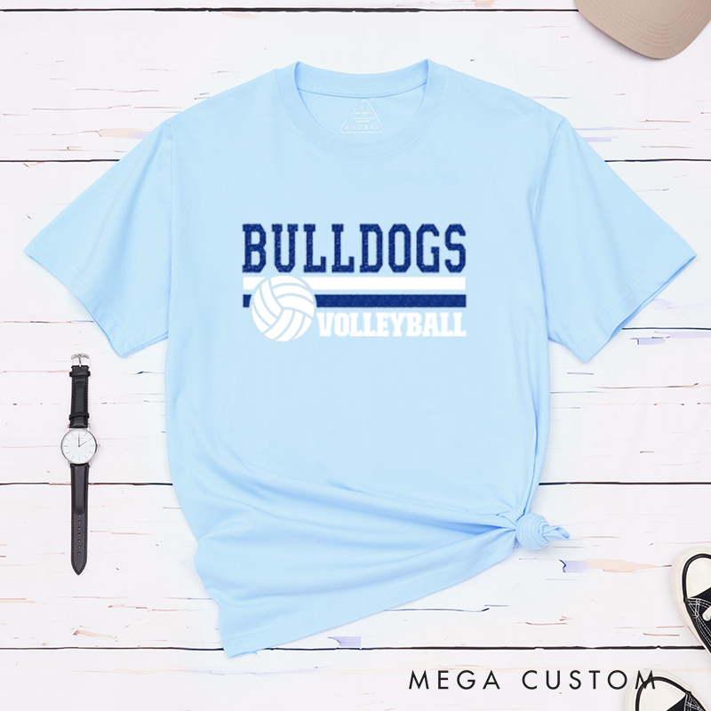 Personalized Volleyball T-Shirts Featuring Your Team Name on the Front